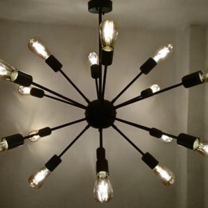 16 arms Black Sputnik chandelier mod. Cikb