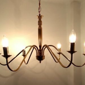 brass chandelier 6 candle arms mo.cb6