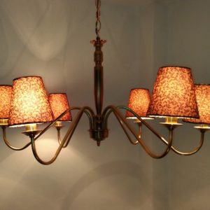 brass chandelier 6 arms – yellow floral shades mo.cb6