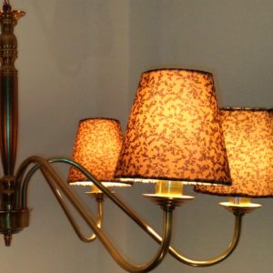 brass chandelier 6 arms – yellow floral shades mo.cb6