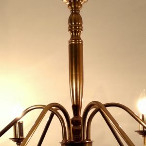 brass chandelier 6 candle arms mo.cb6