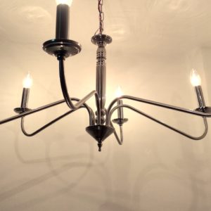 Silver chandelier 6 candle arms mod. Cs6