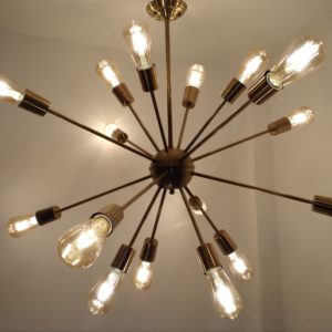 16 arms Golden Sputnik total brass chandelier mod. Cbk