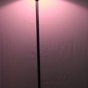 Modern Silver floor lamp, total stainless steel , blue lampshade mod. Fes700