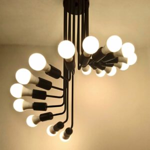 modern stylish black chandelier , 16 arms modern pendant light , mod. cirb