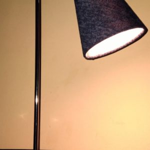 modern silver table lamp, stylish lamp with blue lampshade mod. taisilver