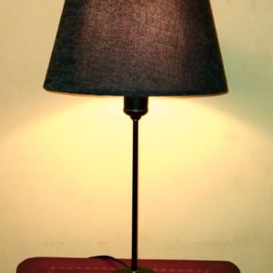 Black table lamp, modern grey lampshade mod.Taibgrey