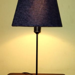 Black table lamp, modern blue lampshade mod.Taibblue