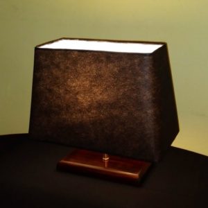 Wooden rectangular base table lamp , square black lampshade , bed side lamp, mod.tew702