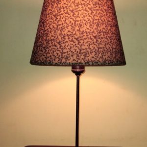 Vintage table lamp, aged bronze lamp, retro yellow floral lampshade mod.Taikyellow