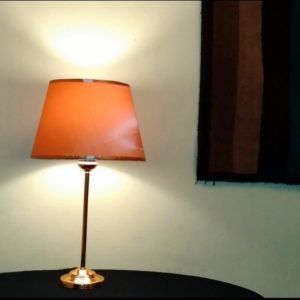 modern gold table lamp, golden lampshade, plated stinless, mod. tes701