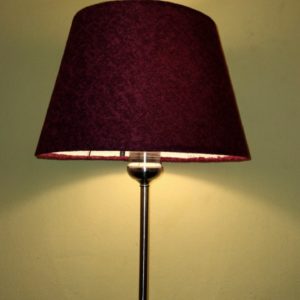 modern silver table lamp, stainless steel, red wine lampshade mod. tes700