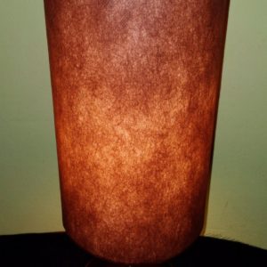 Wooden base table lamp , brown cylinder lampshade , bed side lamp, mod.tew701