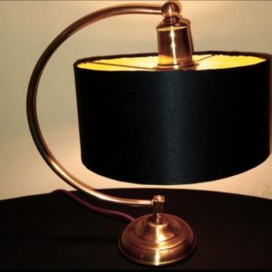 modern golden table lamp, contemporary stylish table lamp, black lampshade mod. teb702