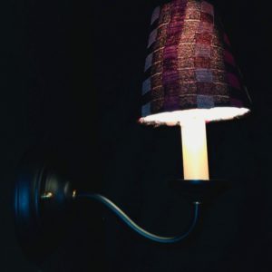 Modern black sconce, modern stylish candle wall light , colourful candle shade. Mod. Wib702