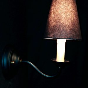 Modern black sconce, modern stylish candle wall light , black candle shade. Mod. Wib702