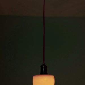 Vintage glass bell ceiling pendant light , coloured electric cord with golden lamp holder pendant , Mod.pg700