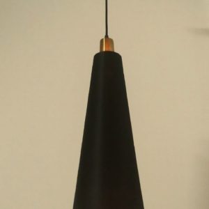 Modern stylish lampshade ceiling pendant light , black Horn lampshade, cooper inside pendant light , brass lamp holder and ceiling base. Mod.pfb703