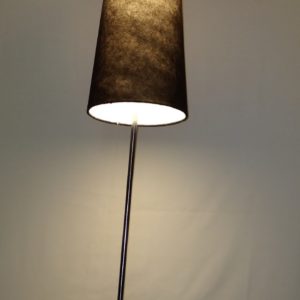 silver, chrome floor lamp, japanese style modern floor lamp black lampshade mod. faib