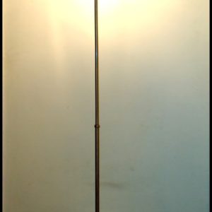 Vintage hand made golden brass floor lamp, total brass floor lamp with transparent glass bell mod. Feb701