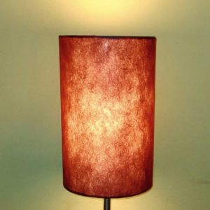 Wooden base table lamp , brown cylinder lampshade , bed side lamp, mod.tew701