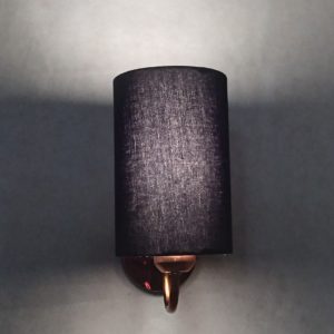 Modern sconce, rose gold wall light , blue lampshade. Mod. Wis702