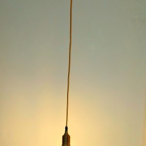 Vintage ceiling pendant light , coloured electric cord with golden lamp holder , Mod.p701