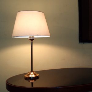 modern gold table lamp, gold plated stinless, white lampshade mod. tes701