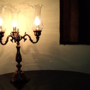 Vintage brass table lamp, 19th century lamp, Louis XIV style light . mod.Tebg.