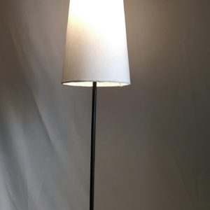 Modern black floor lamp, white lampshade mod. faib